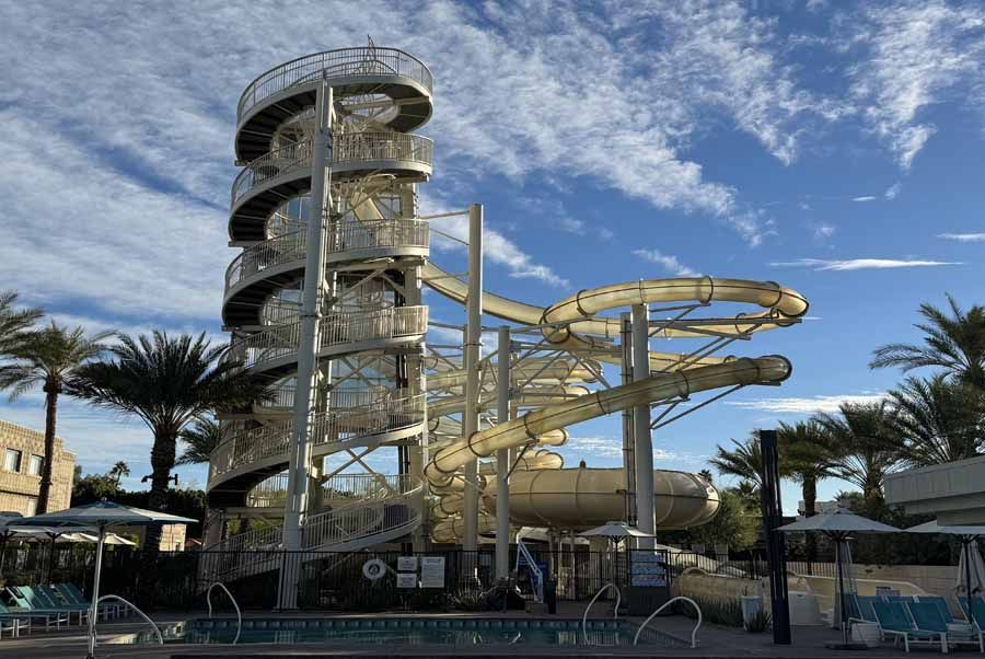 Final Installation of the Spiral Staircase at the Arizona Biltmore Paradise Pool Slides